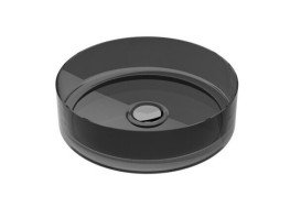 Раковина для ванної Besco Enya ⌀36 см сифон клік-клак хром ResiCast Carbon Grey #UME-36-CGC