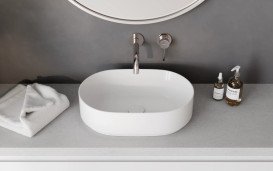 Раковина для ванной Besco Lova Cera-Line 46х31 см керамика CeraBe белый глянцевый UNC-46-LOB