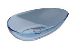 Раковина для ванної Besco Neya 60х35 см сифон клік-клак хром ResiCast Blue Wave #UMN-60-BWC