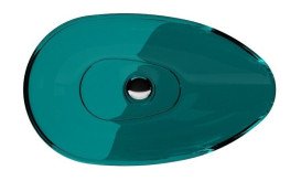 Раковина для ванної Besco Neya 60х35 см сифон клік-клак хром ResiCast Ocean Breeze #UMN-60-OBC