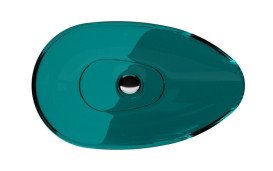 Раковина для ванної Besco Neya 60х35 см сифон клік-клак білий ResiCast Ocean Breeze #UMN-60-OBW