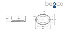 Раковина для ванной Besco Uniqa 32х46х17 см Mineral DuraBe белый глянцевый #UMD-U-NB