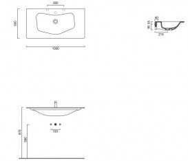 Раковина для ванной Catalano Edition 100x50 см керамика белый/золото 1100EDBO