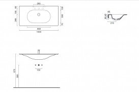 Раковина для ванної Catalano Horizon 100х50 см кераміка цемент матовий 1100HZCS