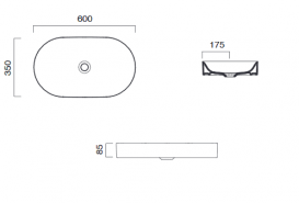 Раковина для ванної Catalano Horizon 60х35 см кераміка білий/золото 160AHZBO
