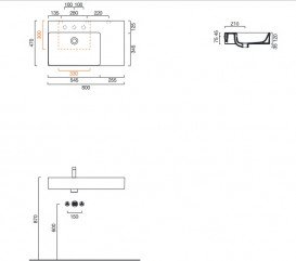 Раковина для ванной Catalano New Premium 80x47 см левая белый глянцевый 180SVPN00