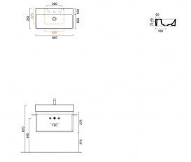 Раковина для ванної Catalano Verso 65х35 см кераміка білий глянцевий 16535ZP00