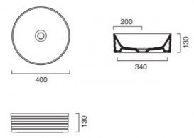 Раковина для ванної Catalano Zero ⌀40 см кераміка білий/срібло 140AZEBA