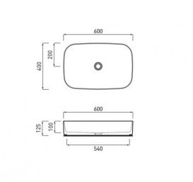 Раковина для ванной Cielo Shui Comfort накладная прямоугольная белый SHCOLAR60-MU