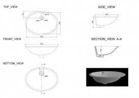 Раковина для ванної Devit Ovale монтаж під стільницю 57х41.5 см санфаянс білий 1611136