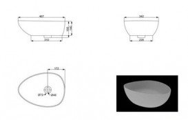 Раковина для ванной Devit Ovale накладная 46.7х34.2 см санфаянс белый 1514136