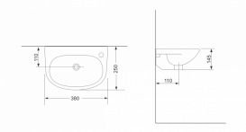 Раковина для ванной Devit Small подвесная 38х25 см санфаянс белый 1014135