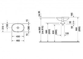 Раковина для ванної Duravit Bathroom Foster під стільницю 46х31 см кераміка білий 0336430000