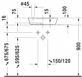 Раковина для ванної Duravit Cape Cod 46х46 см кераміка білий/білий шовковисто-матовий 2340462600