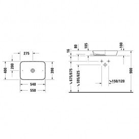 Раковина для ванной Duravit Cape Cod 55х40 см керамика белый шелковисто-матовый 2347553200
