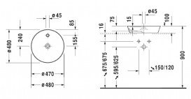 Раковина для ванної Duravit Cape Cod накладна Ø48 см кераміка білий 2328480000