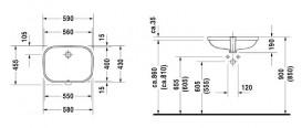 Раковина для ванной Duravit D-Code под столешницу 58х45,5 см керамика белый 0338560000