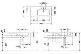 Раковина для ванной Duravit DuraStyle 100х48 см керамика белый 2326100000