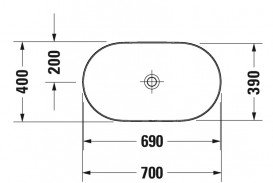 Раковина для ванної Duravit Luv 70х40 см накладна кераміка білий 0379700000