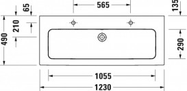 Раковина для ванної Duravit ME by Starck 123х49 см кераміка білий 2361120024