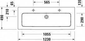 Раковина для ванной Duravit ME by Starck 123х49 см керамика белый 2361120024
