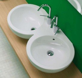 Раковина для ванной двойная Hatria You & Me 92х46 санфарфор белый Y0HF01