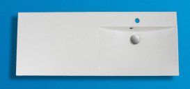 Раковина для ванної Fancy Marble Amelia 124,5х46,3 см права штучний камінь білий 0712401