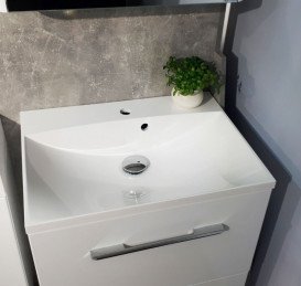 Раковина для ванної Fancy Marble Amelia 60х46 см штучний камінь білий матовий 0706103