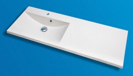 Раковина для ванной Fancy Marble Amelia 124,5х46,3 см левая искусственный камень белый матовый 0712303