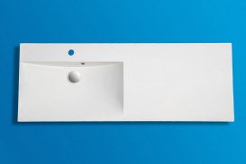 Раковина для ванной Fancy Marble Amelia 124,5х46,3 см левая искусственный камень белый матовый 0712303