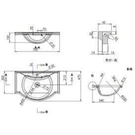 Раковина Fancy Marble Anna 90х47 см штучний камінь білий матовий 1509103