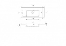 Раковина для ванної Fancy Marble Annabelle 89,5х39,9 см штучний камінь білий матовий 4009103