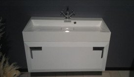 Раковина для ванної Fancy Marble Ashley 89,8 х45, 8 см штучний камінь білий матовий 2809103