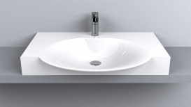 Раковина для ванной Fancy Marble Carme 80х55,6 искусственный камень белый 3408101