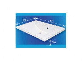 Раковина для ванної Fancy Marble Dallas 80х50, 6 см штучний камінь білий матовий 1108103