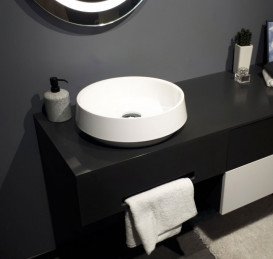 Раковина для ванної кімнати Fancy Marble Diana Ø42 см штучний камінь білий матовий 4904103