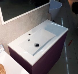 Раковина для ванной Fancy Marble Josefine Slim 80х40 см левая искусственный камень белый 5508201