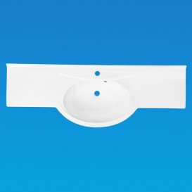 Раковина для ванной Fancy Marble Katja 140х49,6 см искусственный камень белый матовый 2414103