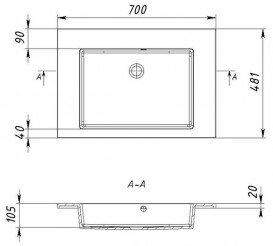 Раковина для ванної Fancy Marble Laura 70х48, 1 см штучний камінь білий матовий 6107103