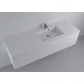 Раковина для ванної Fancy Marble Lauretta 150х50 см права штучний камінь білий матовий 5815403