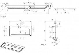 Раковина для ванної Fancy Marble Laurine 99,8х45 см штучний камінь білий матовий 1999103