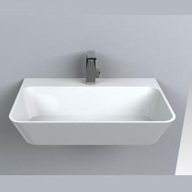Раковина для ванной Fancy Marble Lewi 61х40 см искусственный камень белый 8806101