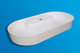 Раковина для ванной Fancy Marble Lika 90х44 см искусственный камень белый матовый 8009103