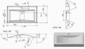 Раковина для ванної Fancy Marble Lily 90х50 см штучний камінь білий матовий 4209103