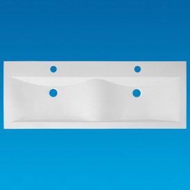 Раковина для ванной Fancy Marble Lily двойная 119,9х49,8 см искусственный камень белый матовый 4212203