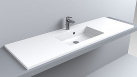 Раковина Fancy Marble Linda 150х50 см штучний камінь білий матовий 9515103