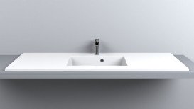 Раковина Fancy Marble Linda 150х50 см штучний камінь білий матовий 9515103