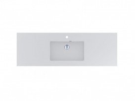 Раковина для ванної Fancy Marble Linda 150х50 см штучний камінь білий 9515101