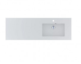 Раковина для ванної Fancy Marble Linda 150х50 см права штучний камінь білий 9515401