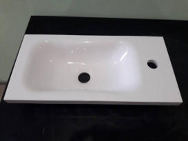 Раковина для ванної Fancy Marble Linnea 50х25 см штучний камінь білий матовий 1805103